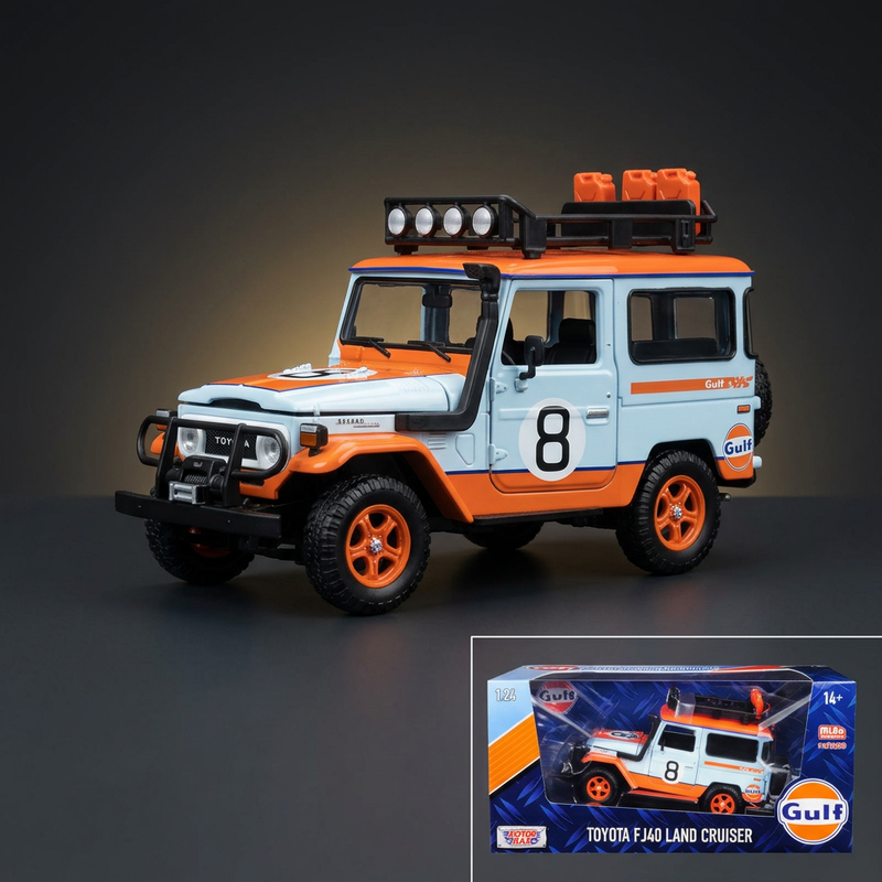 Motormax 1:24 Toyota FJ40 Land Cruiser #8 White