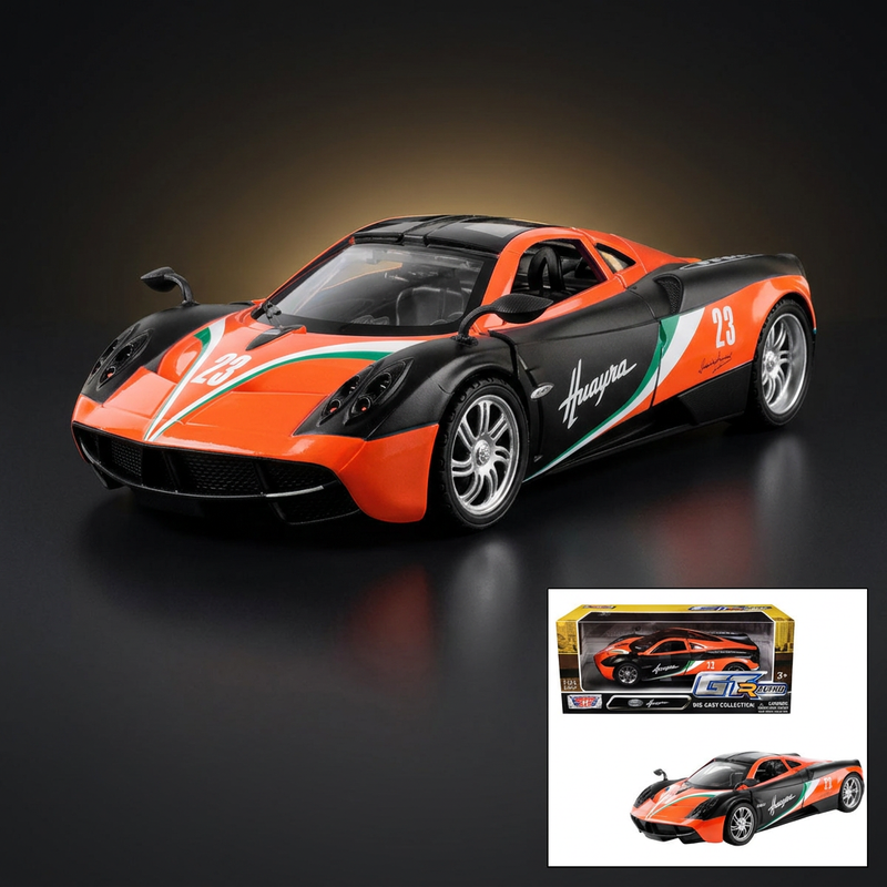 Motormax 1:24 Pagani Huayra #23 Orange and Black with Stripes "GT Racing"