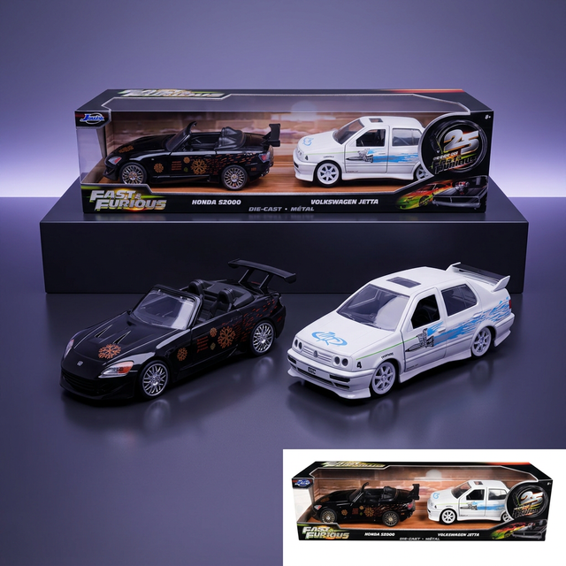 Jada 1:32 Fast & Furious S2000 & Jetta – 25 Years 2-Pack