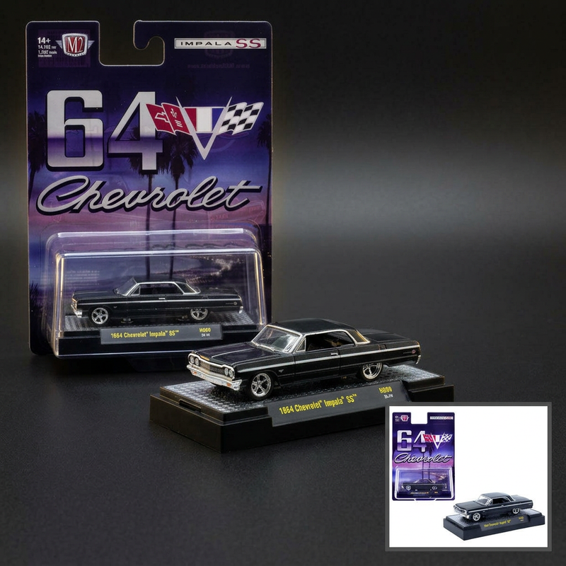 M2 Machines 1:64 1964 Chevrolet Impala SS – Black Metallic