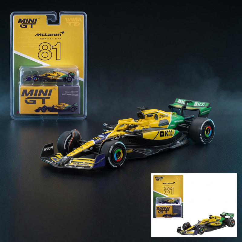 MINI GT 1:64 McLaren MCL38 #81 Piastri – Monaco GP 2024, 2nd Place
