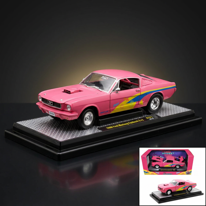 M2 Machines 1:24 1966 Ford Mustang Fastback 2+2 – Pro Street, Pink