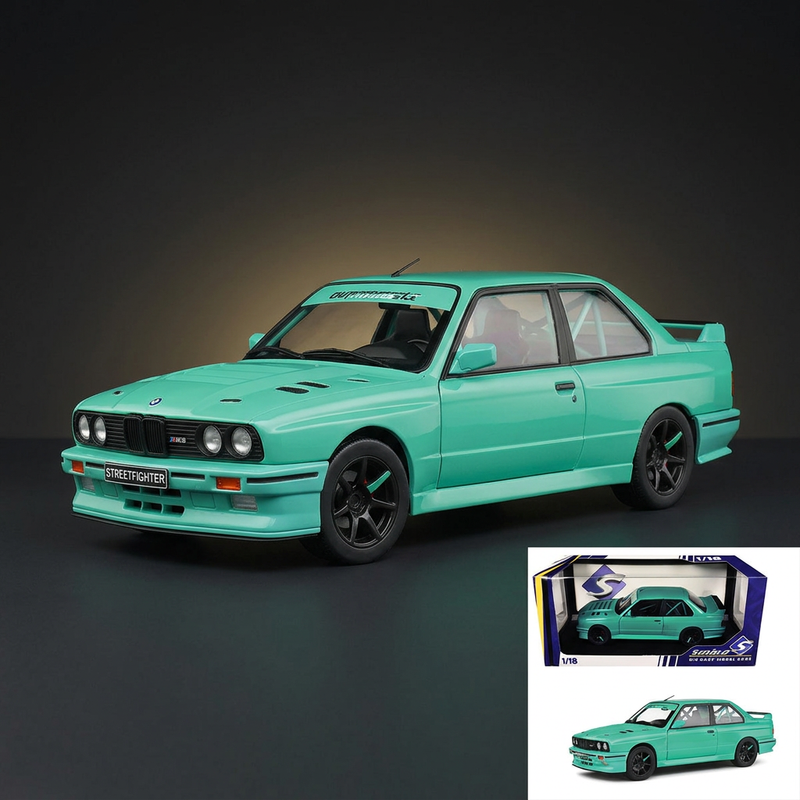 1990 BMW E30 M3 Custom "Drift Missile" Blue 1/18 Diecast Model Car by Solido