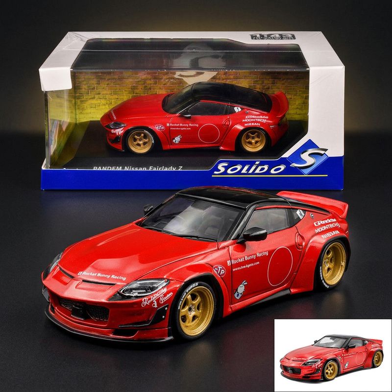 2022 Nissan Pandem Fairlady Z RHD (Right Hand Drive) Red Metallic with Black Top 1/43 Diecast Model Car by Solido