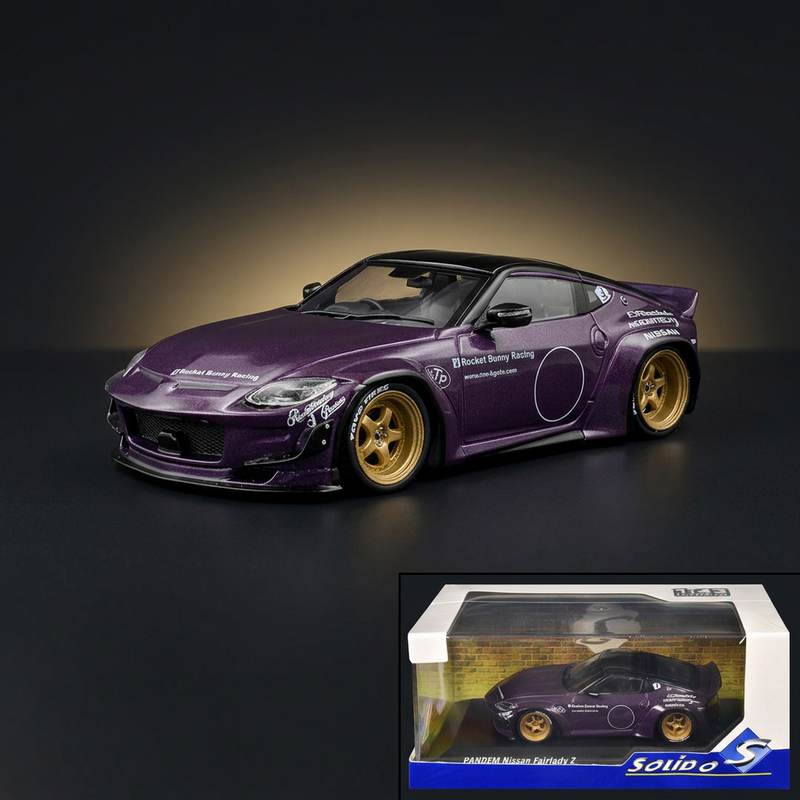 2022 Nissan Pandem Fairlady Z RHD (Right Hand Drive) Purple Metallic with Black Top 1/43 Diecast Model Car by Solido