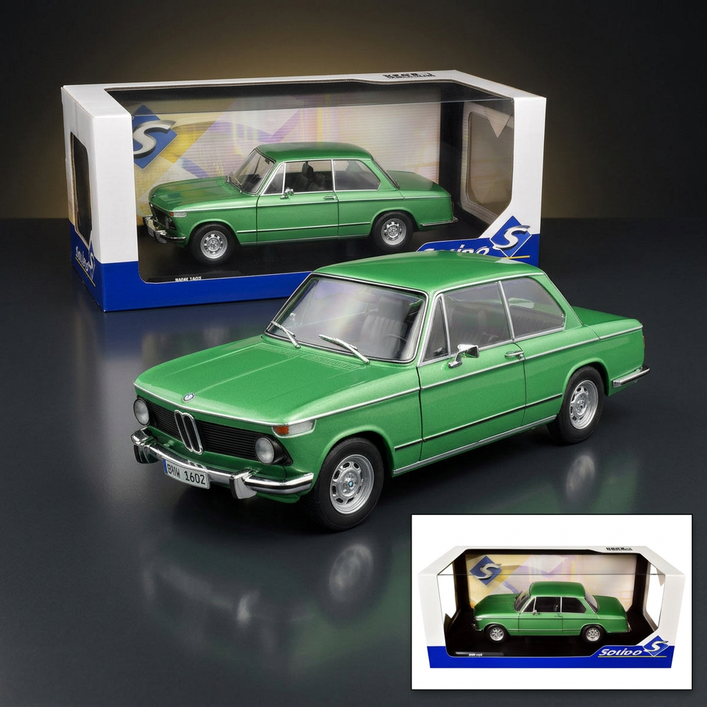 1971 BMW 1602 Taiga Green Metallic 1/18 Diecast Model Car by Solido