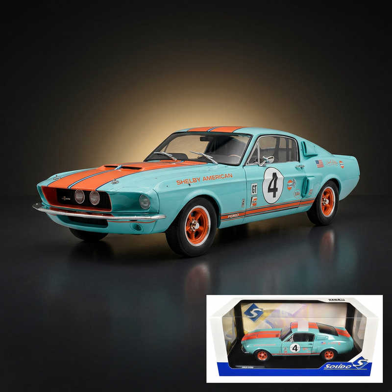 Solido 1:18 1967 Shelby GT500 #4 Gulf Racing Tribute Light Blue with Orange Stripes