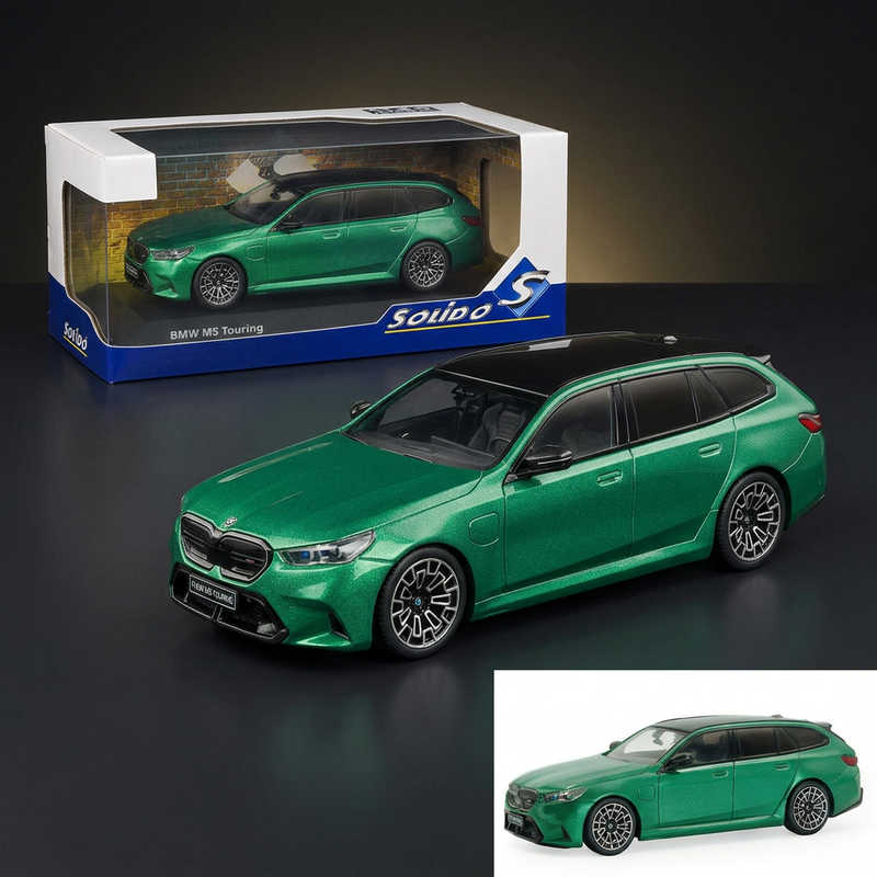 2024 BMW M5 Touring Isle Of Man Green Metallic with Black Top 1/43 Diecast Model Car by Solido