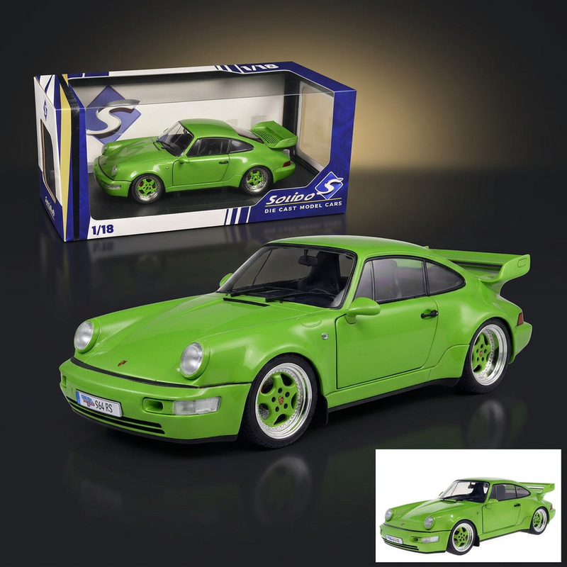 1990 Porsche 911 (964) Carrera RS "Streetfighter" Green Metallic 1/18 Diecast Model Car by Solido