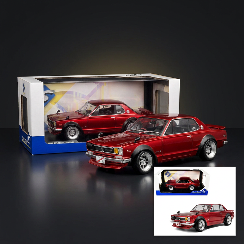 1970 Nissan Skyline (C10) Hakosuka RHD (Right Hand Drive) Red Metallic 1/18 Diecast Model Car by Solido