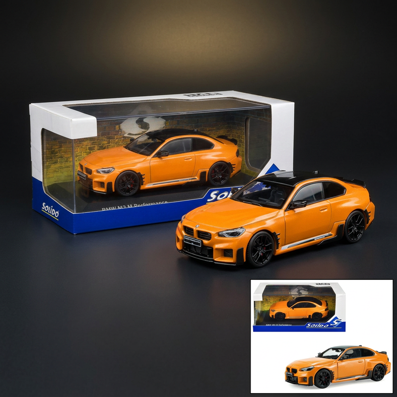 Solido 1:43 2024 BMW M2 M Performance Papaya Orange Metallic with Black Top