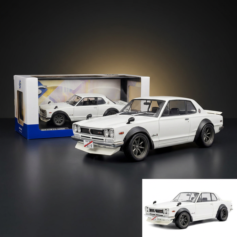 1970 Nissan Skyline (C10) Hakosuka RHD (Right Hand Drive) White 1/18 Diecast Model Car by Solido