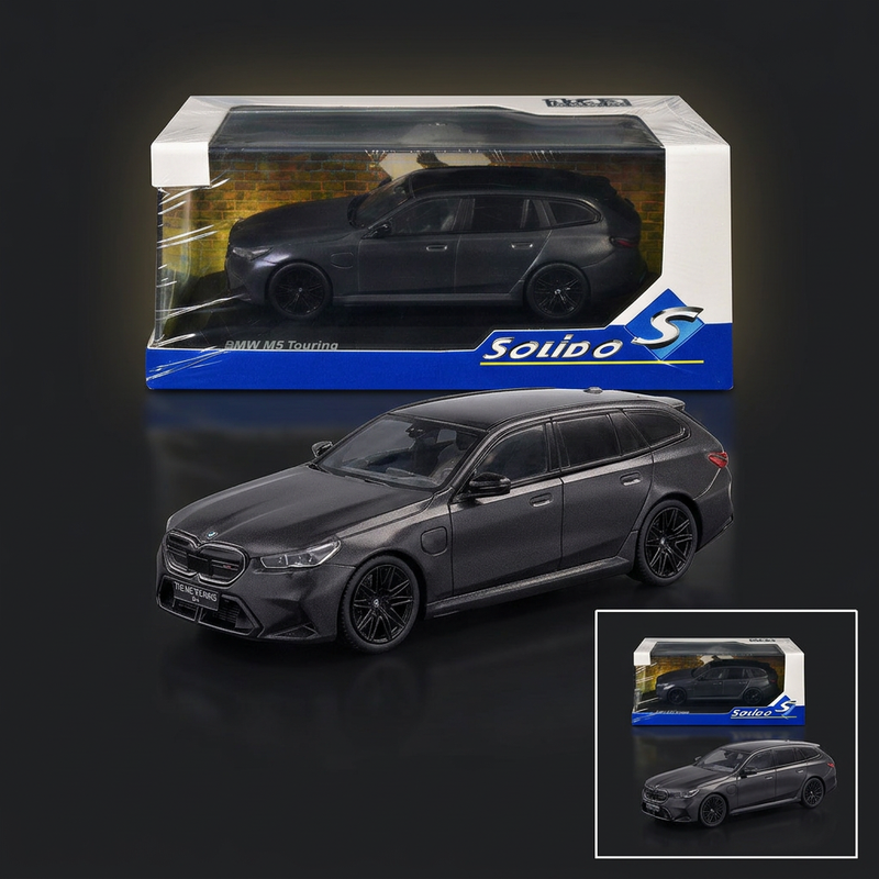 2024 BMW M5 Touring Frozen Deep Gray Metallic with Black Top 1/43 Diecast Model Car by Solido