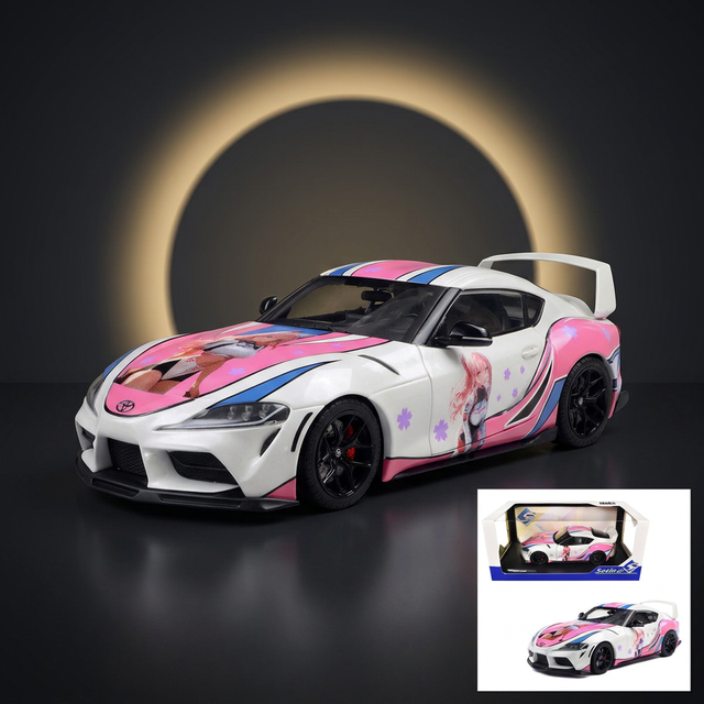 2024 Toyota GR Supra "Itasha" White with Graphics "StreetFighters" 1/18 Diecast Model Car by Solido