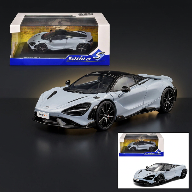 2020 McLaren 765LT Ceramic Gray with Black Top 1/43 Diecast Model Car by Solido