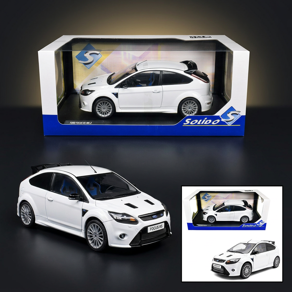 2009 Ford Focus RS MK2 Frozen White 1/18 Diecast Model Car by Solido