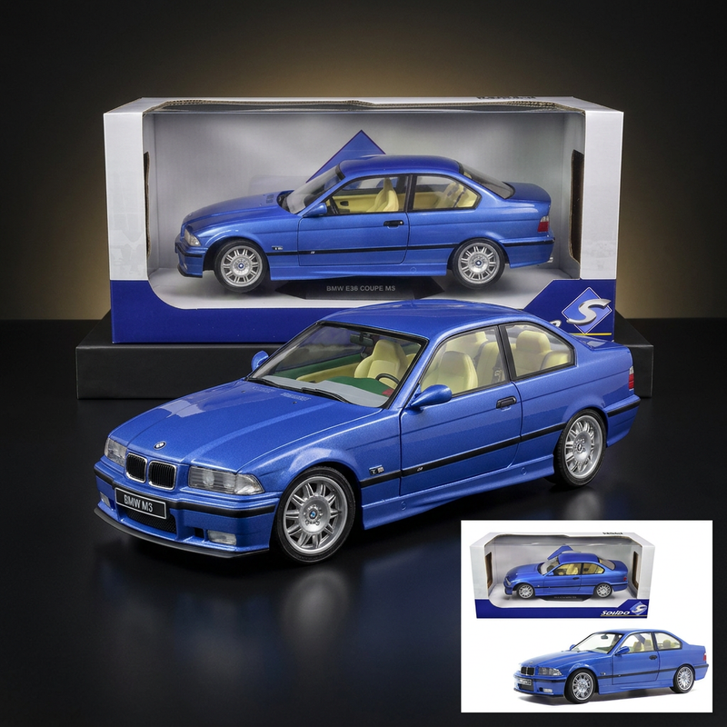 1994 BMW E36 M3 Blue Estoril Metallic 1/18 Diecast Model Car by Solido