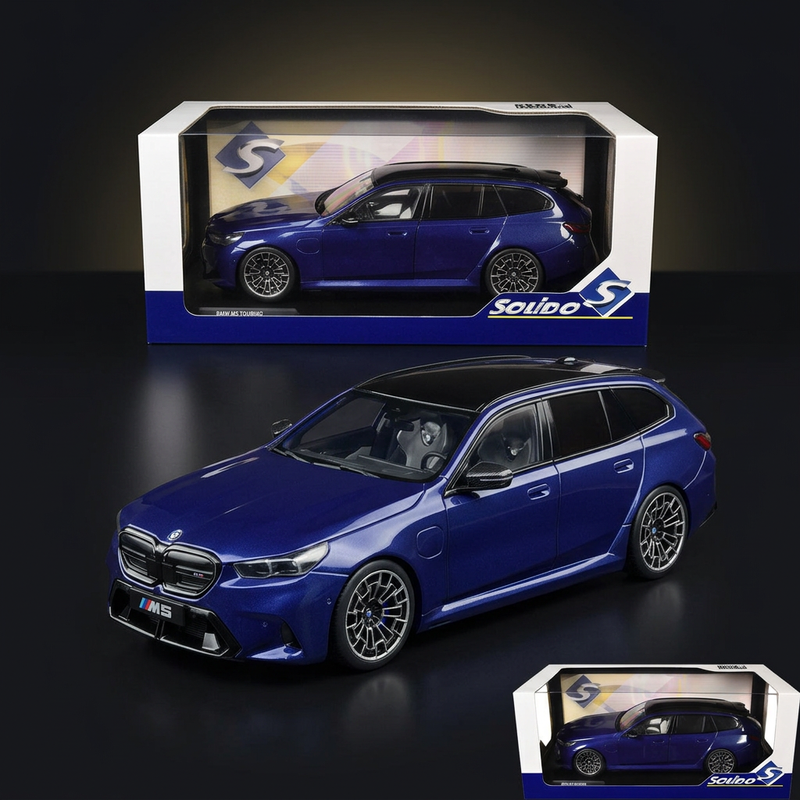 Solido 1:18 2025 BMW M5 Touring Marina Bay Blue Metallic with Black Top