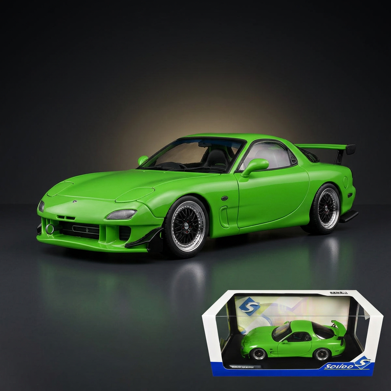 1999 Mazda RX7 Type RS (FD3RS) RHD (Right Hand Drive) Neon Green 1/18 Diecast Model Car by Solido