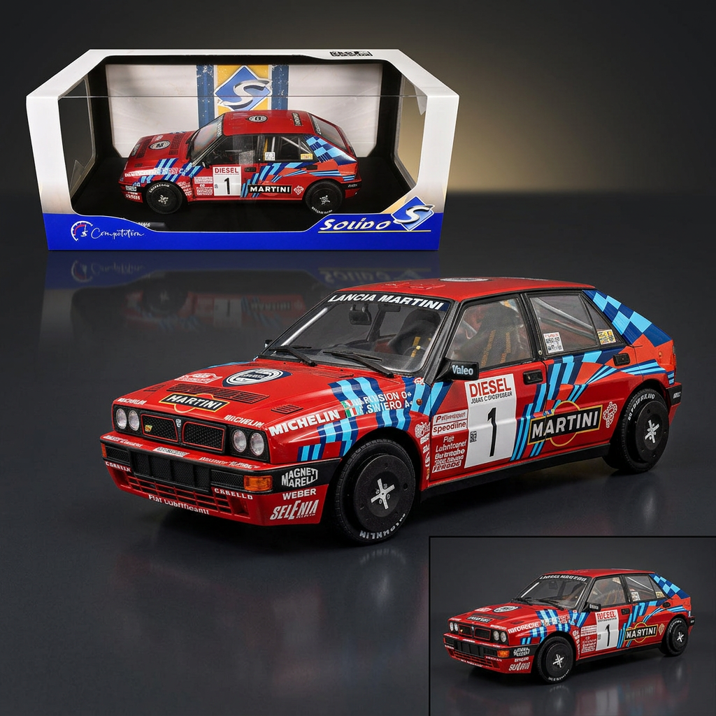 Lancia Delta HF Integrale #1 Miki Biasion - Tiziano Siviero Winner "Rally Sanremo" (1989) "Competition" Series 1/18 Diecast Model Car by Solido