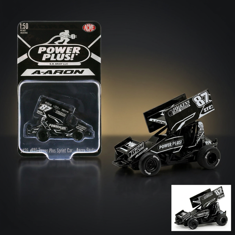 ACME 1:50 Winged Sprint Car #87 Aaron Reutzel Power Plus Black (2026)