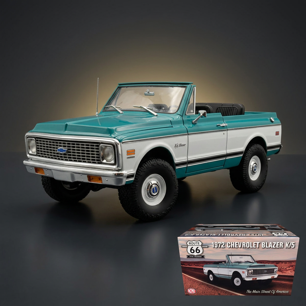 ACME 1:18 1972 Chevrolet Blazer K/5 Route 66 100th Anniversary – Green/White