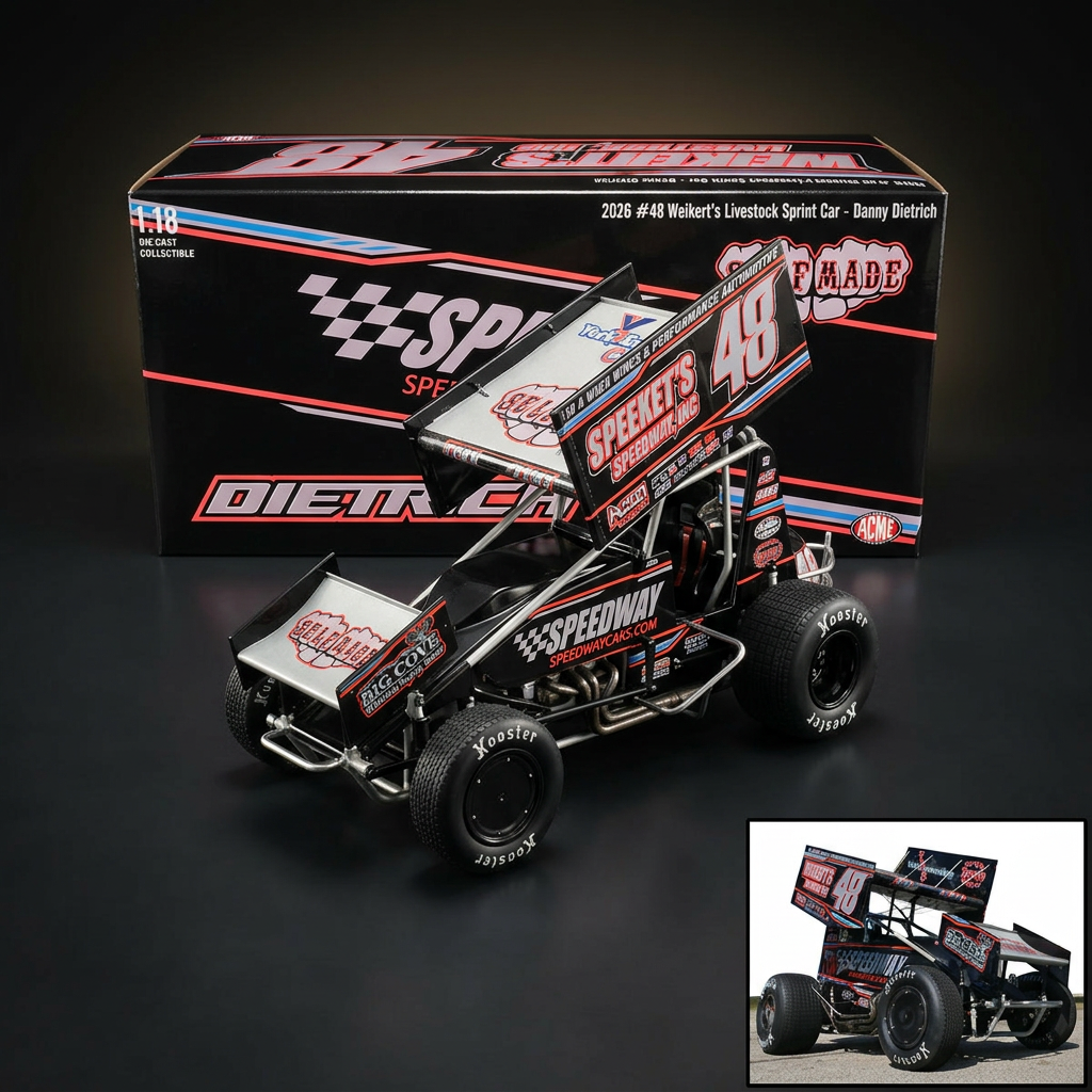 ACME 1:18 Winged Sprint Car #48 Danny Dietrich Weikert's Livestock - Speedway Cars (2026)