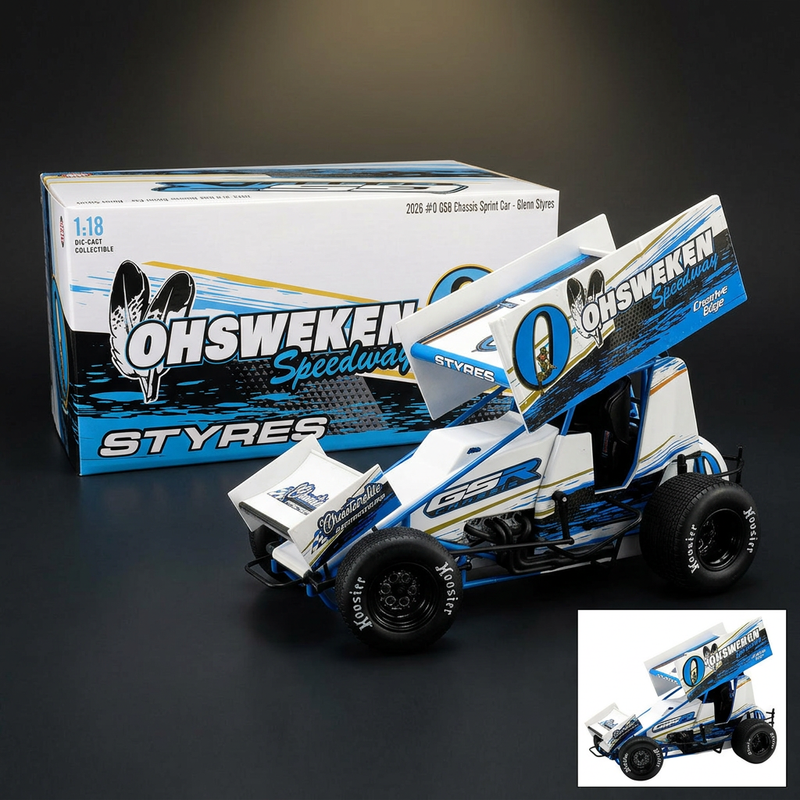 ACME 1:18 Winged Sprint Car #0 Glenn Styres GSR Chassis - Ohsweken Speedway (2026)