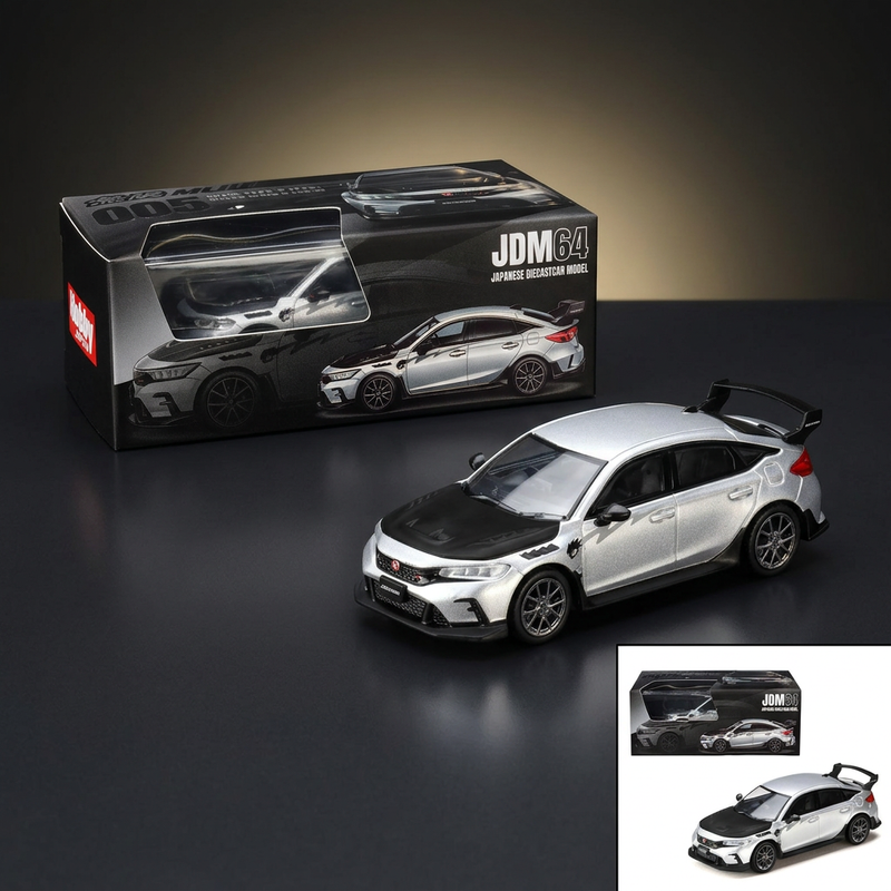 Hobby Japan 1:64 2025 Honda Civic Type R FL5 MUGEN Group B RHD – Matt Silver