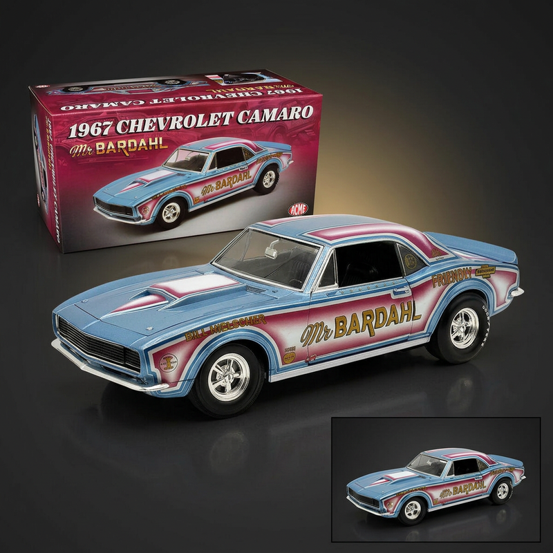 ACME 1:18 1967 Chevrolet Camaro Mr. Bardahl Drag Car – Blue