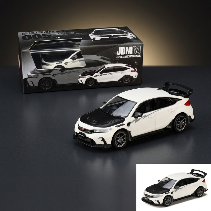 Hobby Japan 1:64 2025 Honda Civic Type R FL5 MUGEN Group B RHD – White