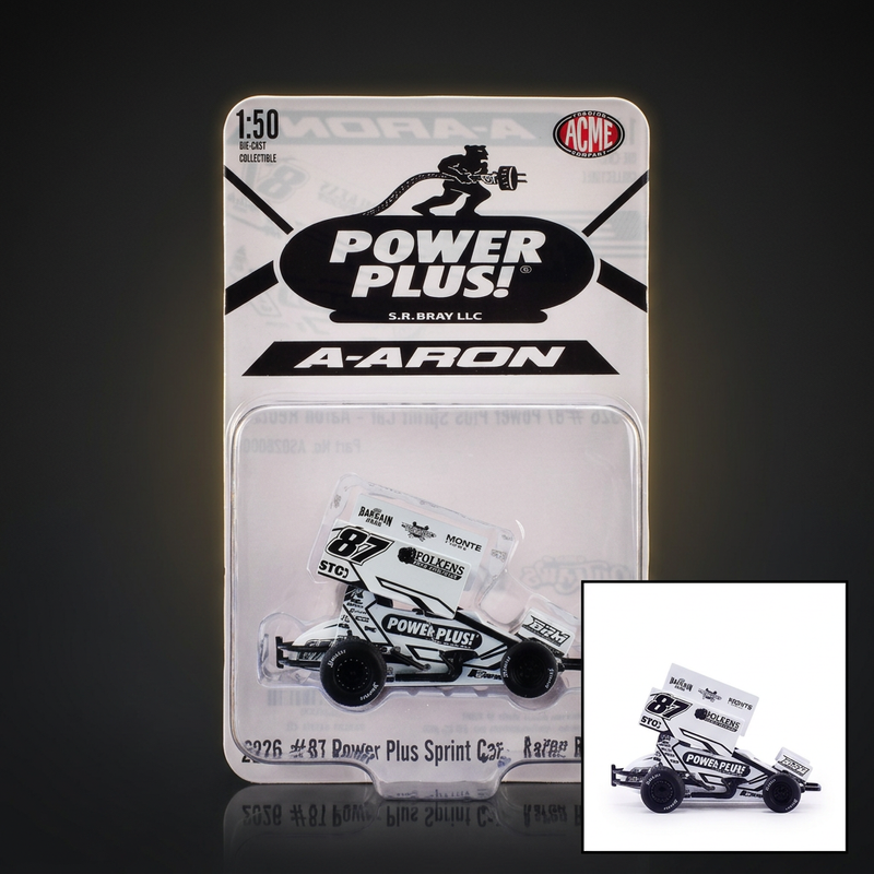 ACME 1:50 Winged Sprint Car #87 Aaron Reutzel Power Plus White (2026)