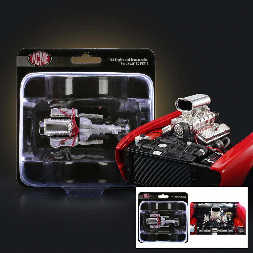 ACME 1:18 Blown 455 Engine and Transmission Replica from 1970 Oldsmobile 442 W30 W-Machine