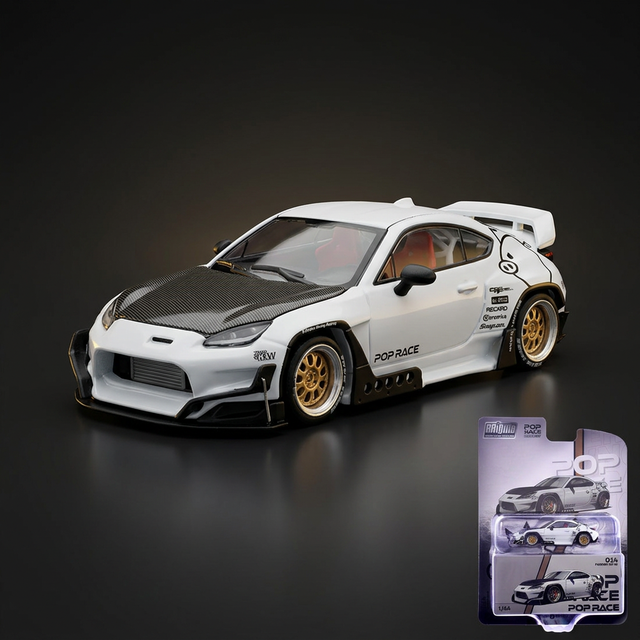 Pop Race 1:64 Toyota Pandem GR86 - White, Enigma Edition