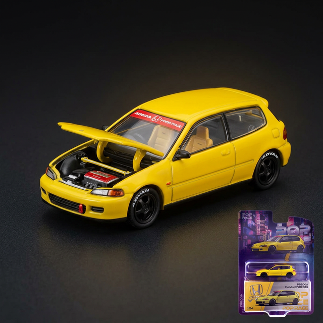 Pop Race 1:64 Honda Civic EG6 - Yellow, Vancouver 2026