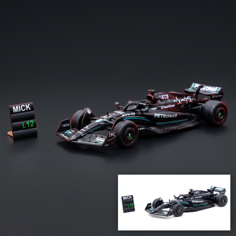 Tarmac Works 1:64 Mercedes-AMG W14 #47 - Schumacher, 2023 Spanish GP Test